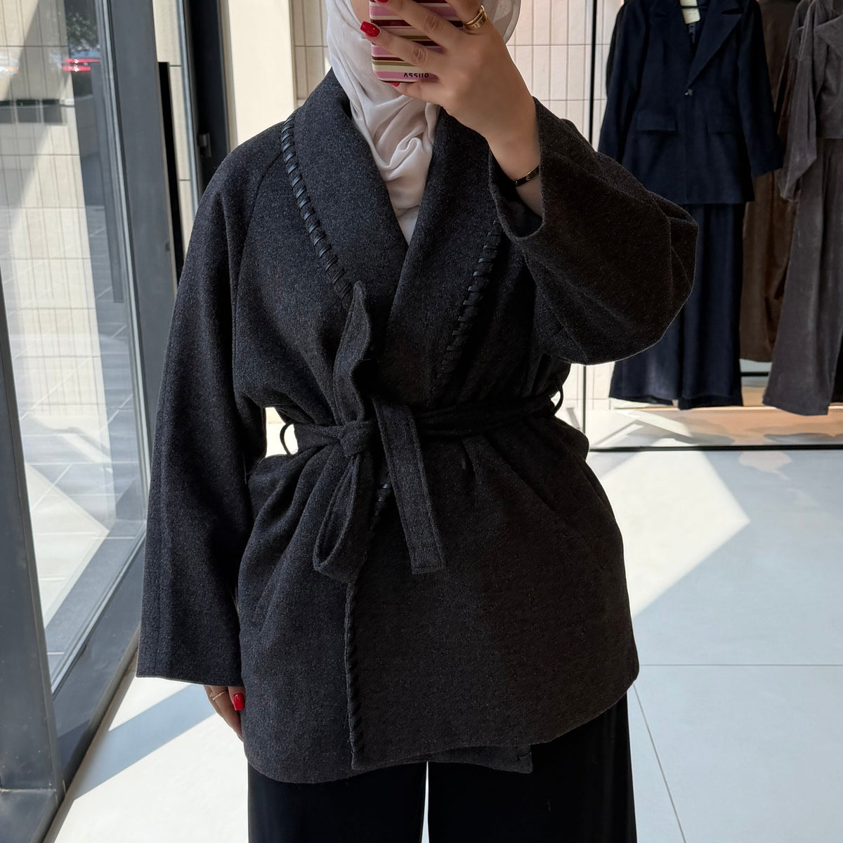 WINTER WOOL LEATHER TOUCH JACKET
