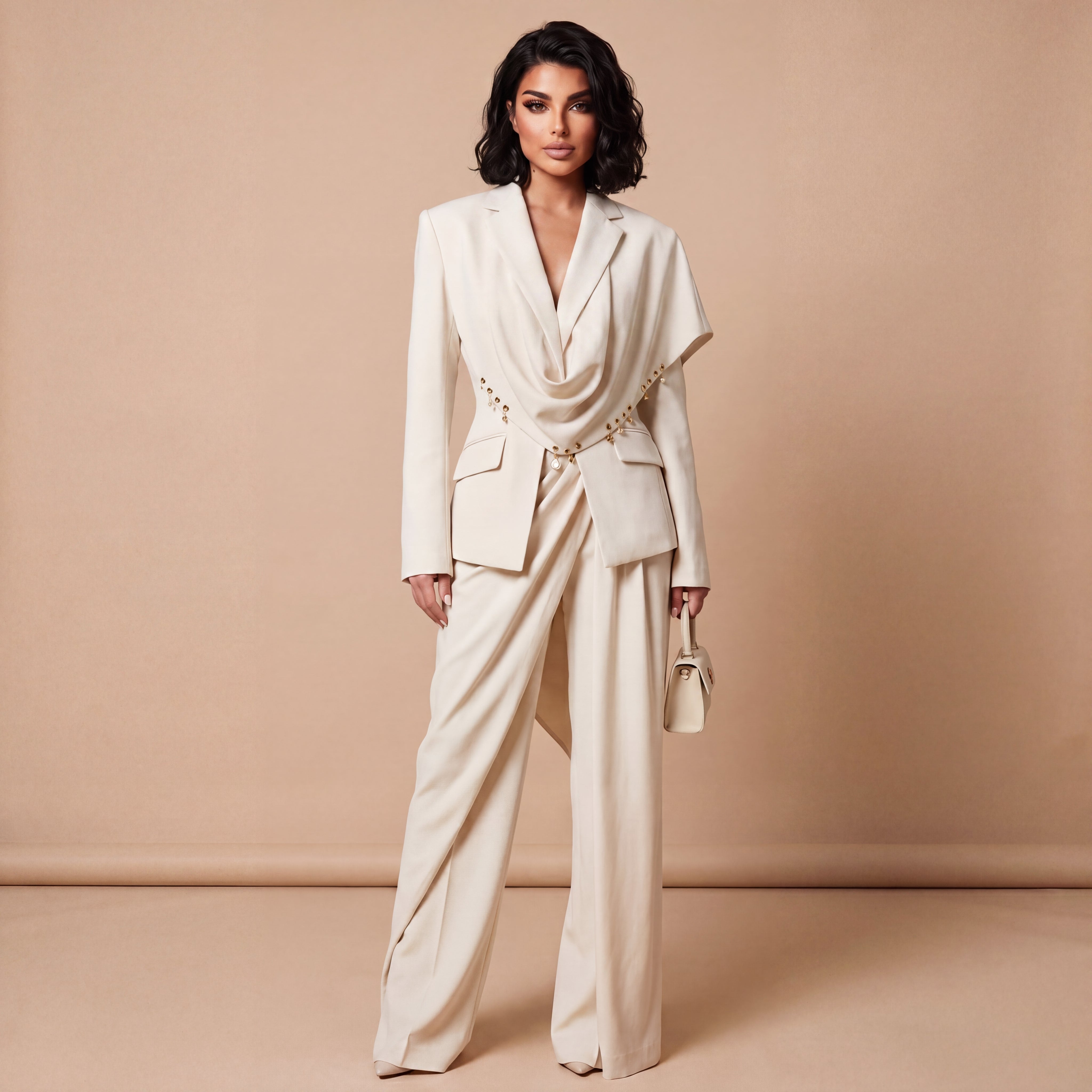 BEIGE SKARF SET