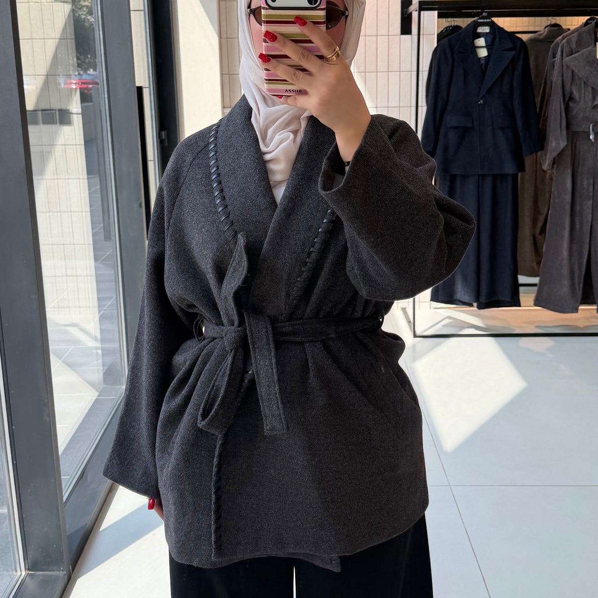 WINTER WOOL LEATHER TOUCH JACKET