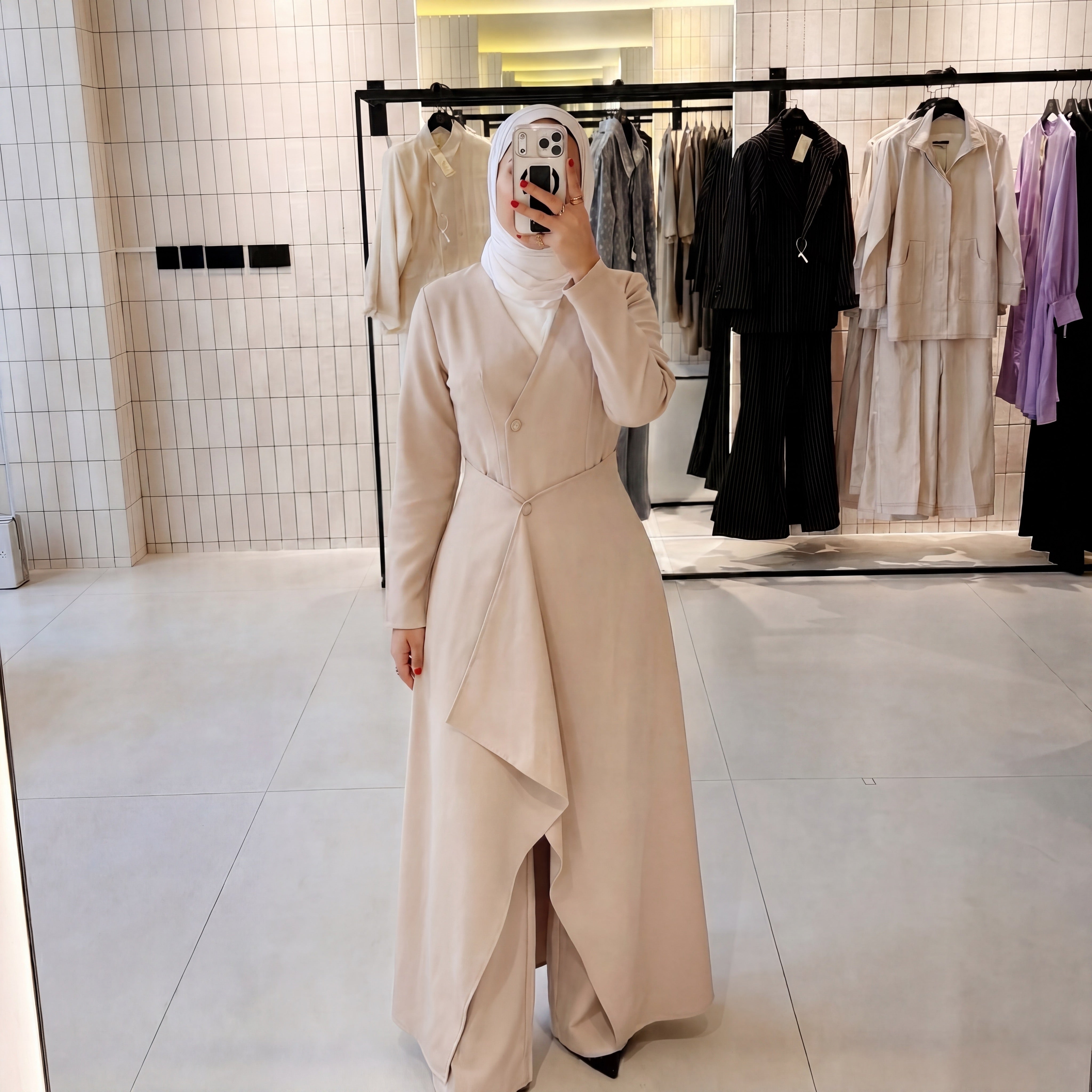 Beige Veil Set