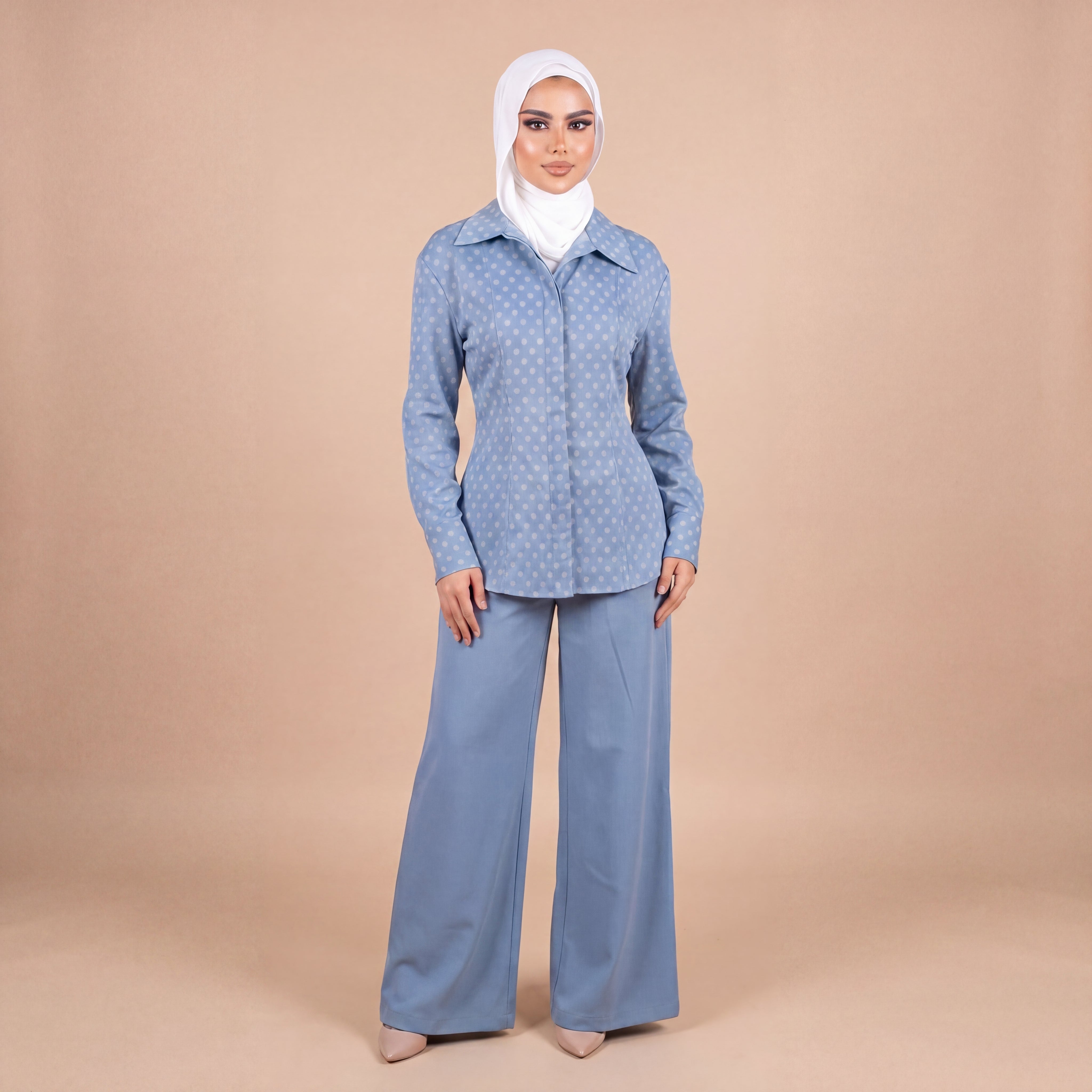DENIM POKADOTS SET