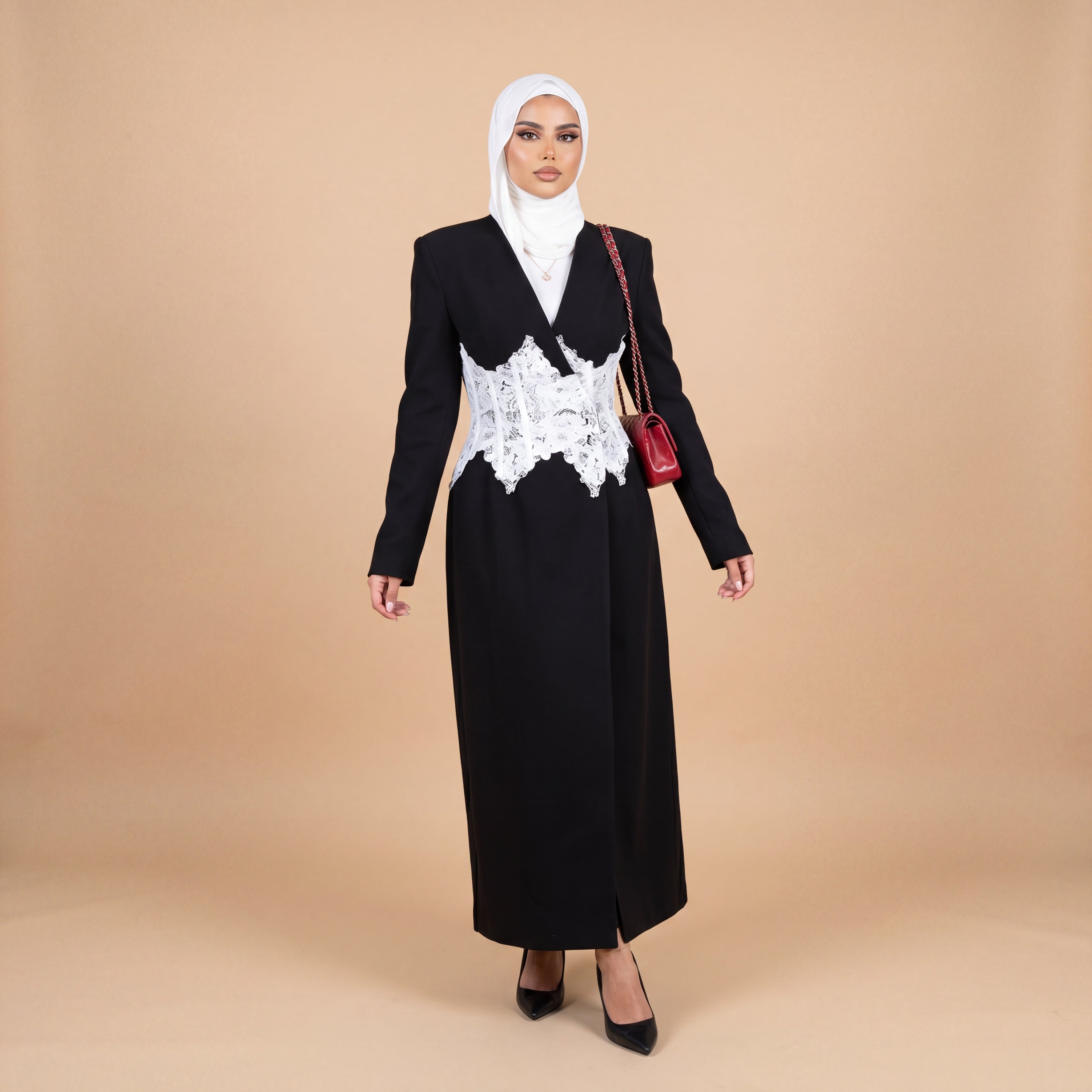 BLACK WHITE LACE