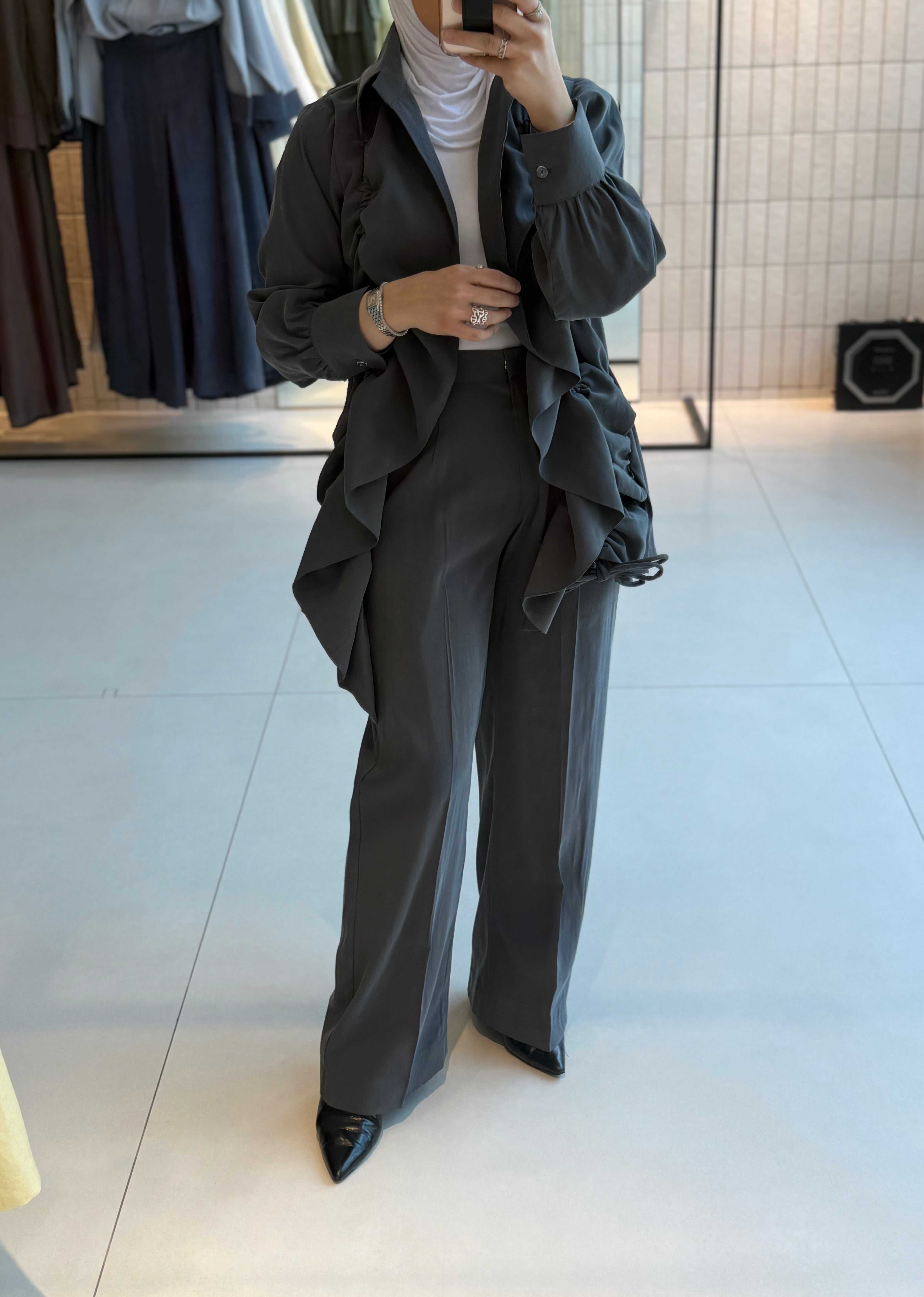 Charcoal Ruched Set