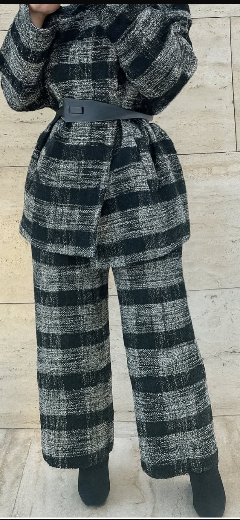 WINTER WOOL SET WITH BELT