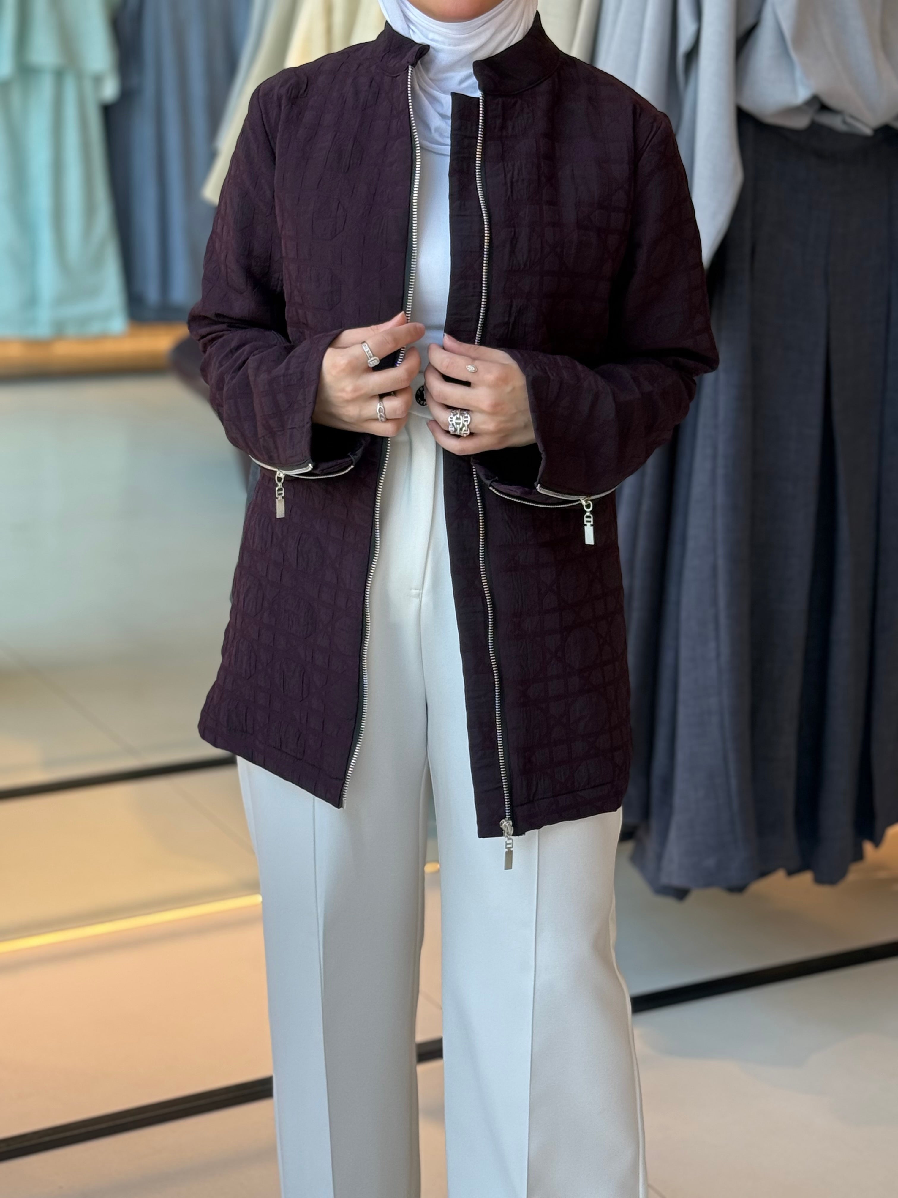 Burgundy Diore Zip-Up