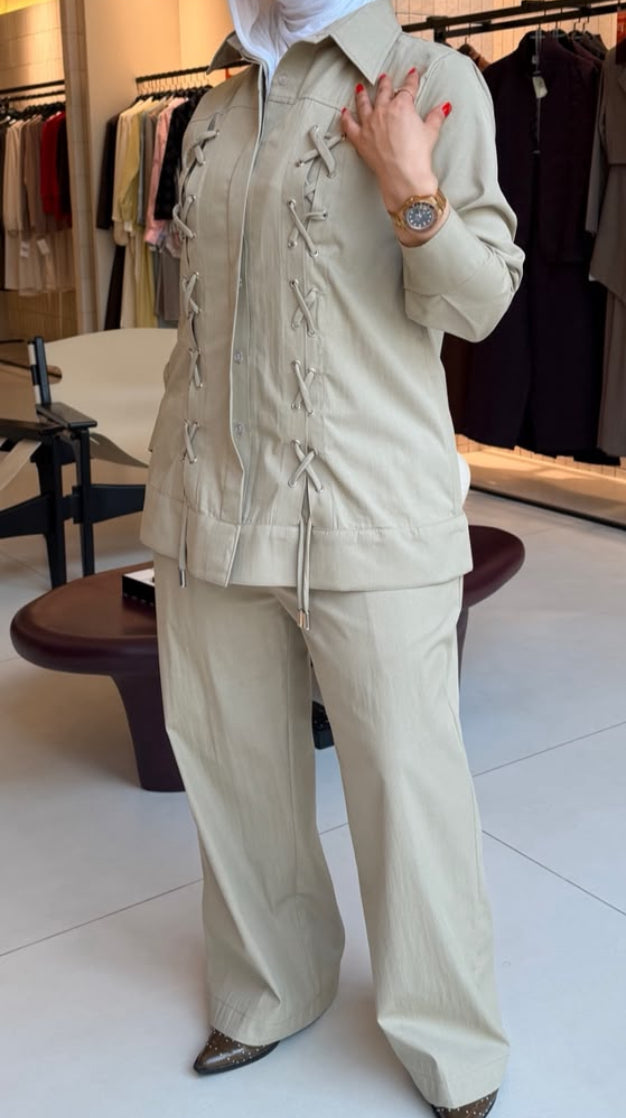 BEIGE WINDBREAKER SET