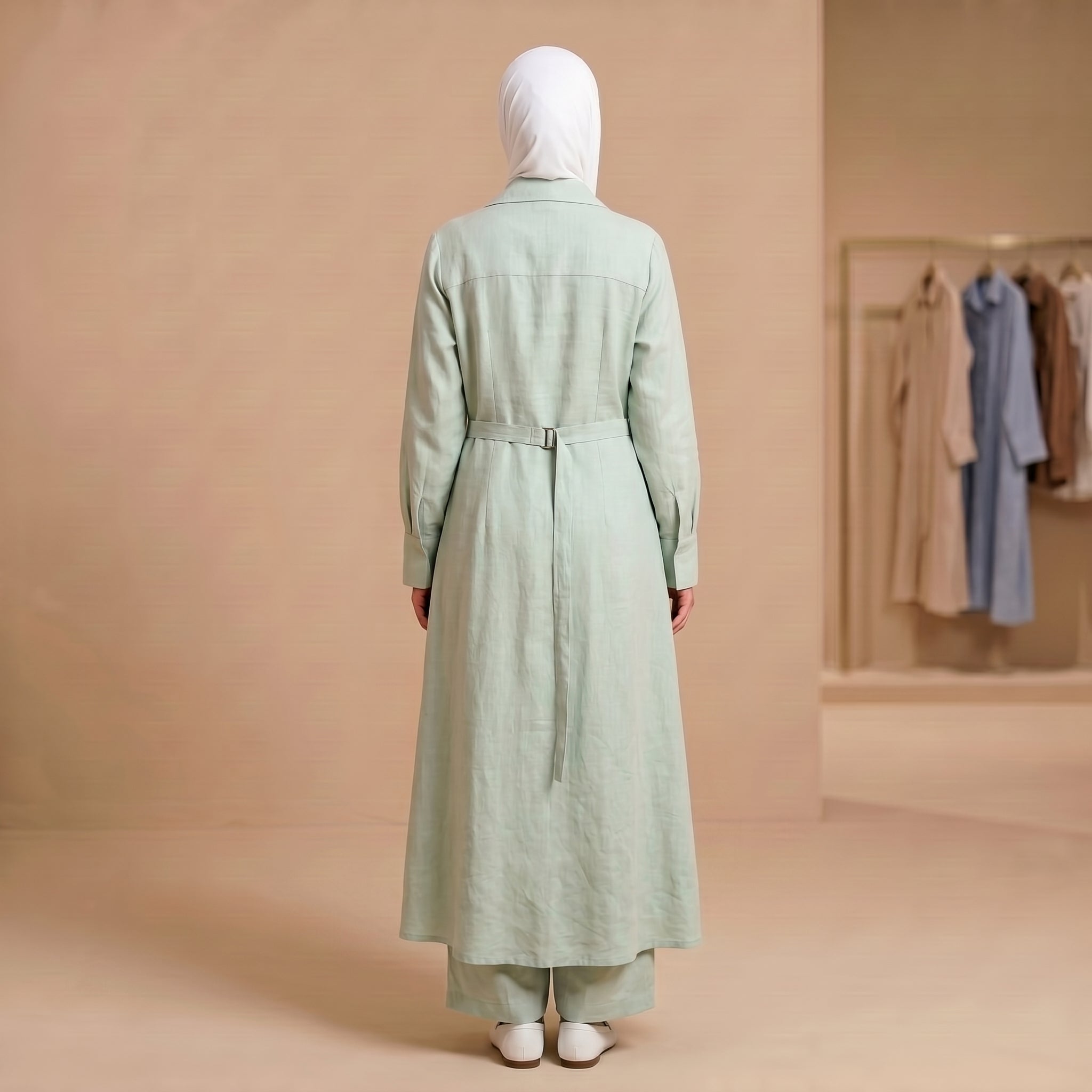Mint Linen Three Piece Set