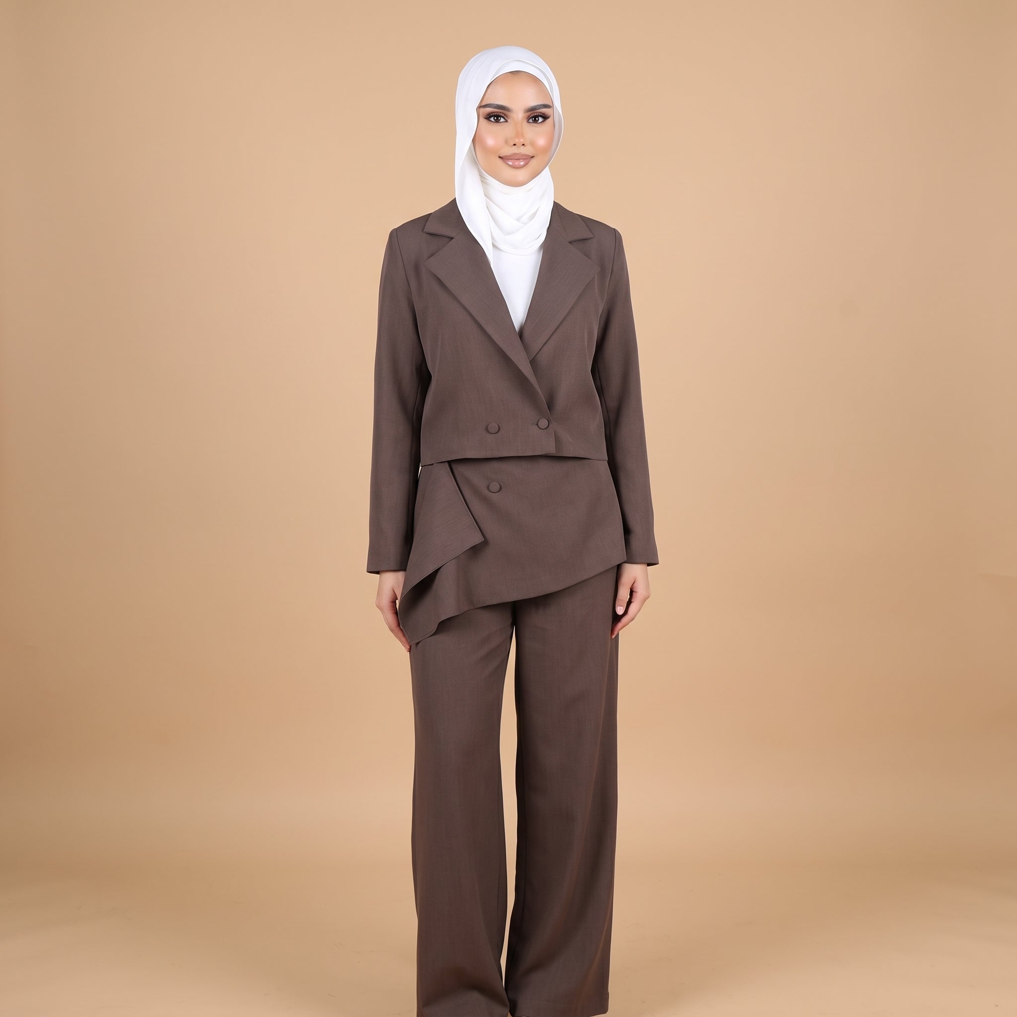 Taupe Layered Suit