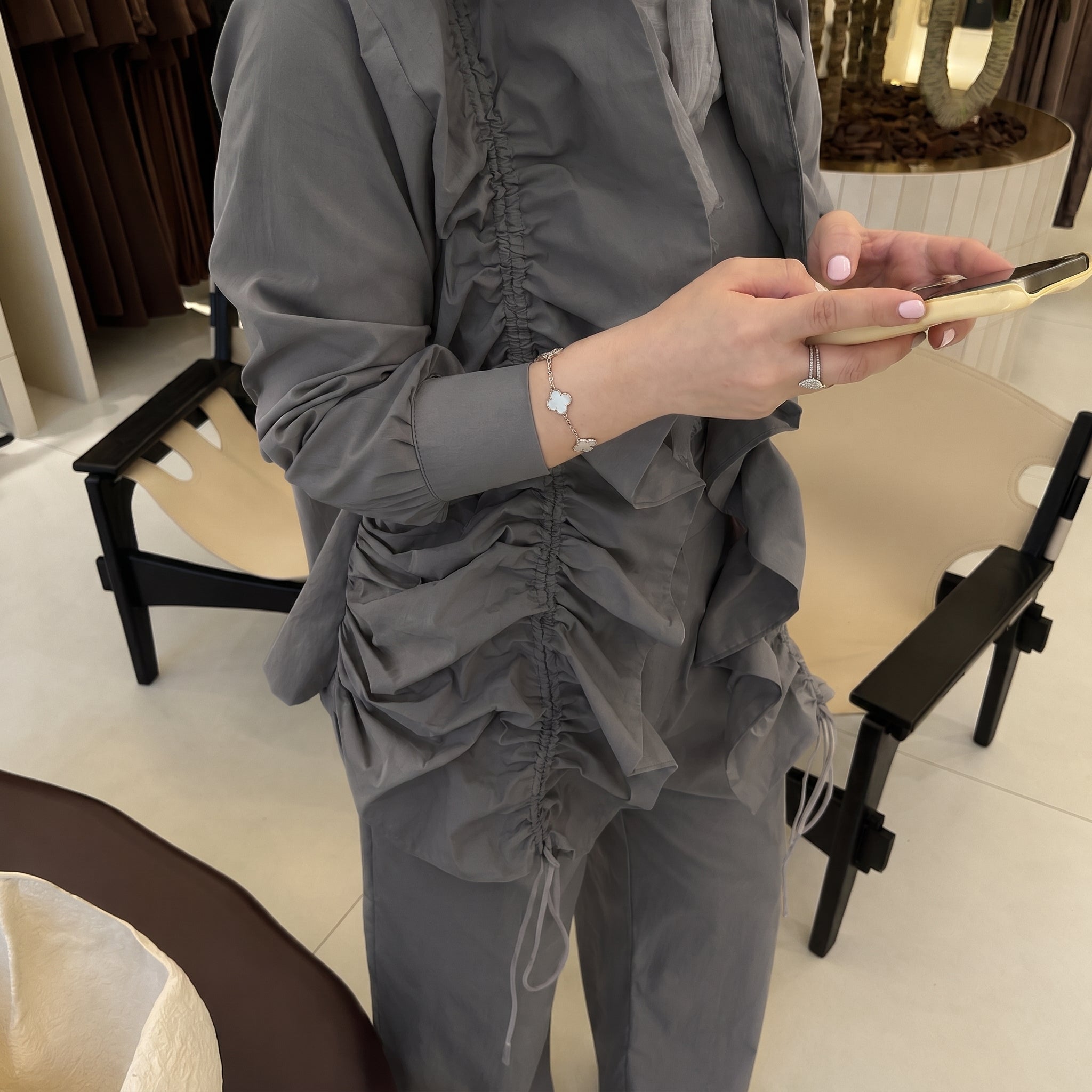 Charcoal Ruched Set