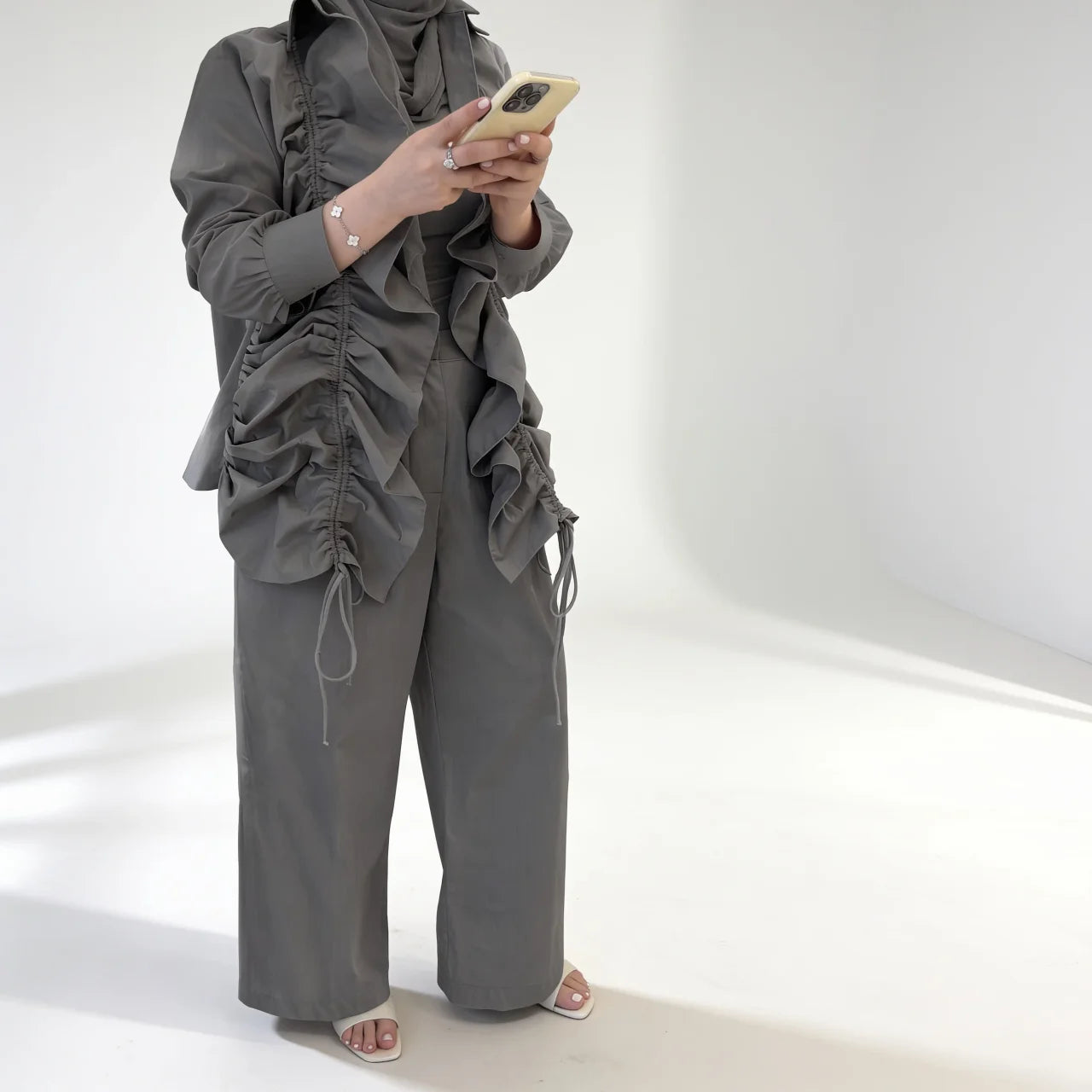 Charcoal Ruched Set