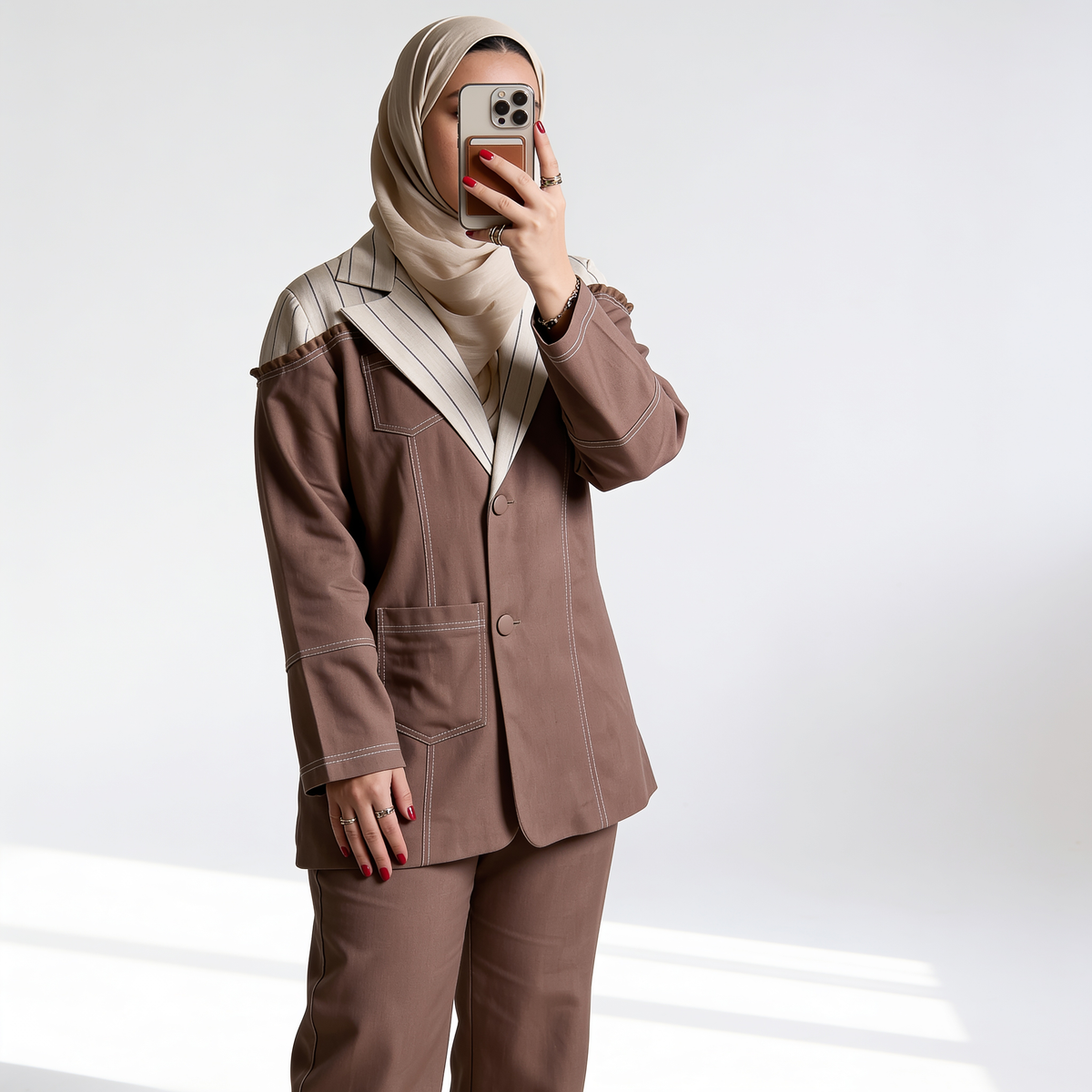 BROWN DENIM SET