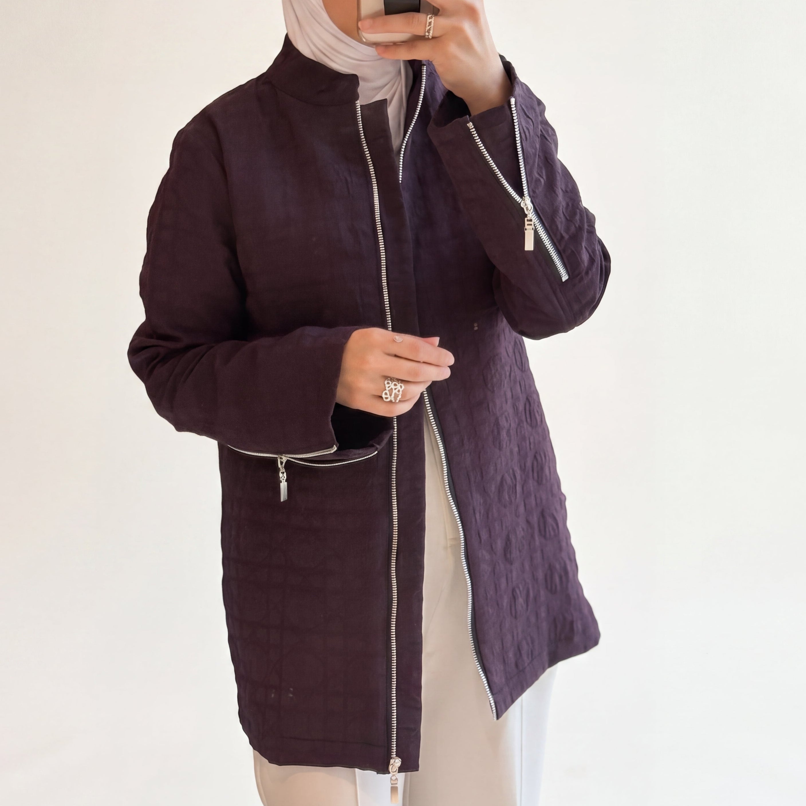 Burgundy Diore Zip-Up